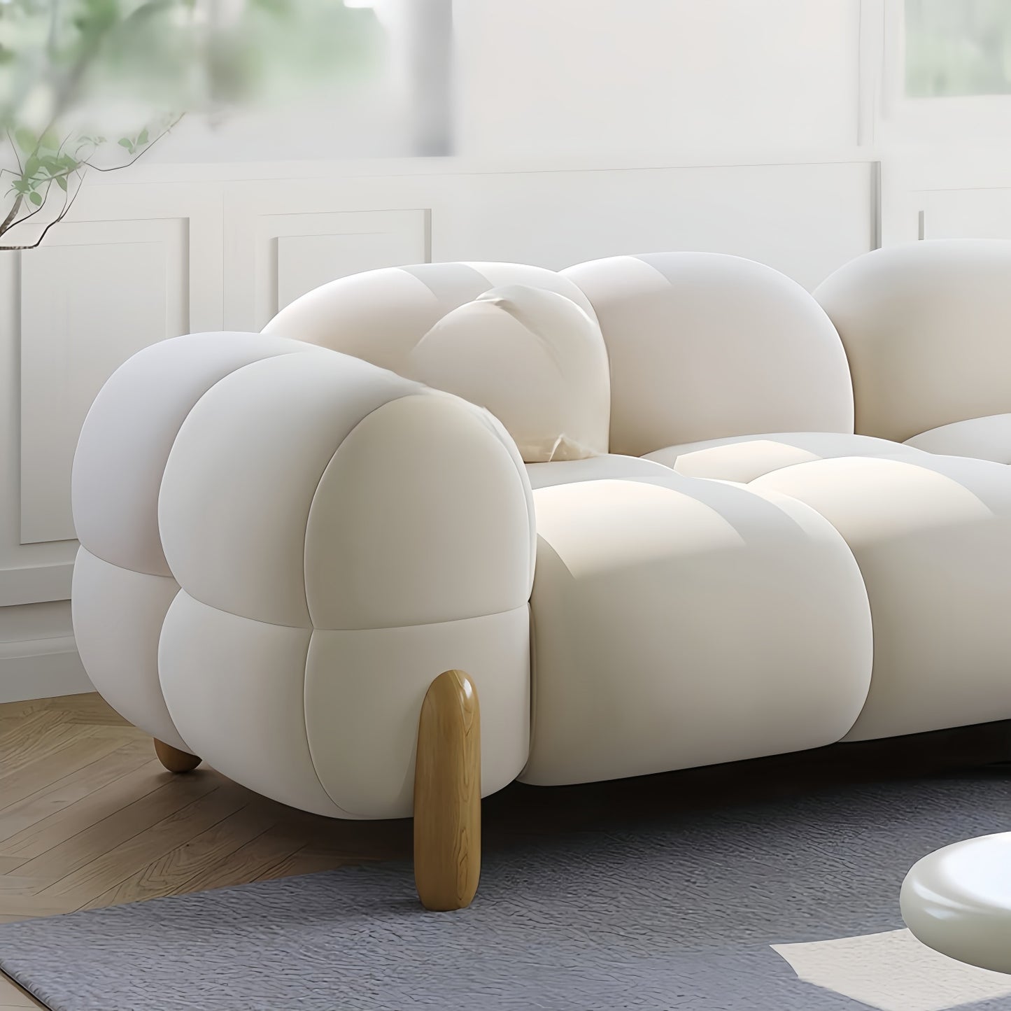 AAF Furniture Light Luxury Fabric Cloud Shaped Sofa set for Livingroom