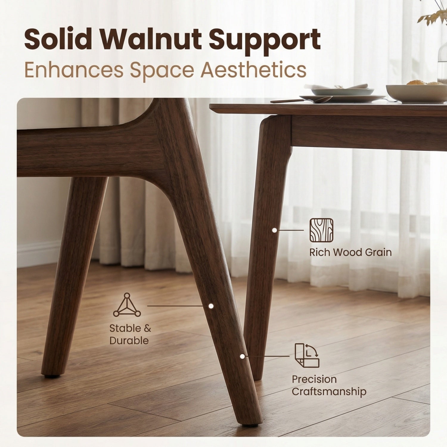 AAF White Sherpa Chair Walnut Minimalist UAE