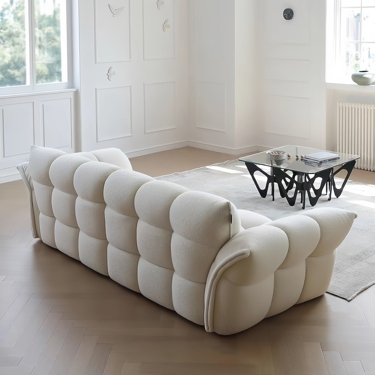AAF Furniture Cloud Straight Sofa Set Off-White Plus 1-4 Seats for Living Room