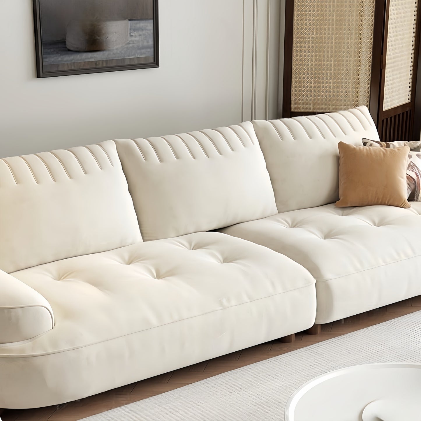 AAF Furniture Light Luxury Fabric Cloud Shaped Sofa set for Livingroom