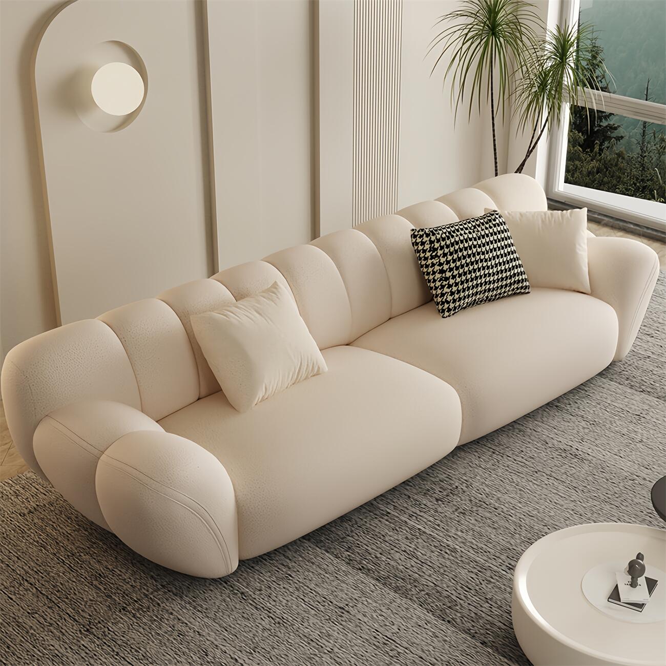 AAF FURNITURE Light Luxury Fabric Cloud Shaped Sofa set for Livingroom