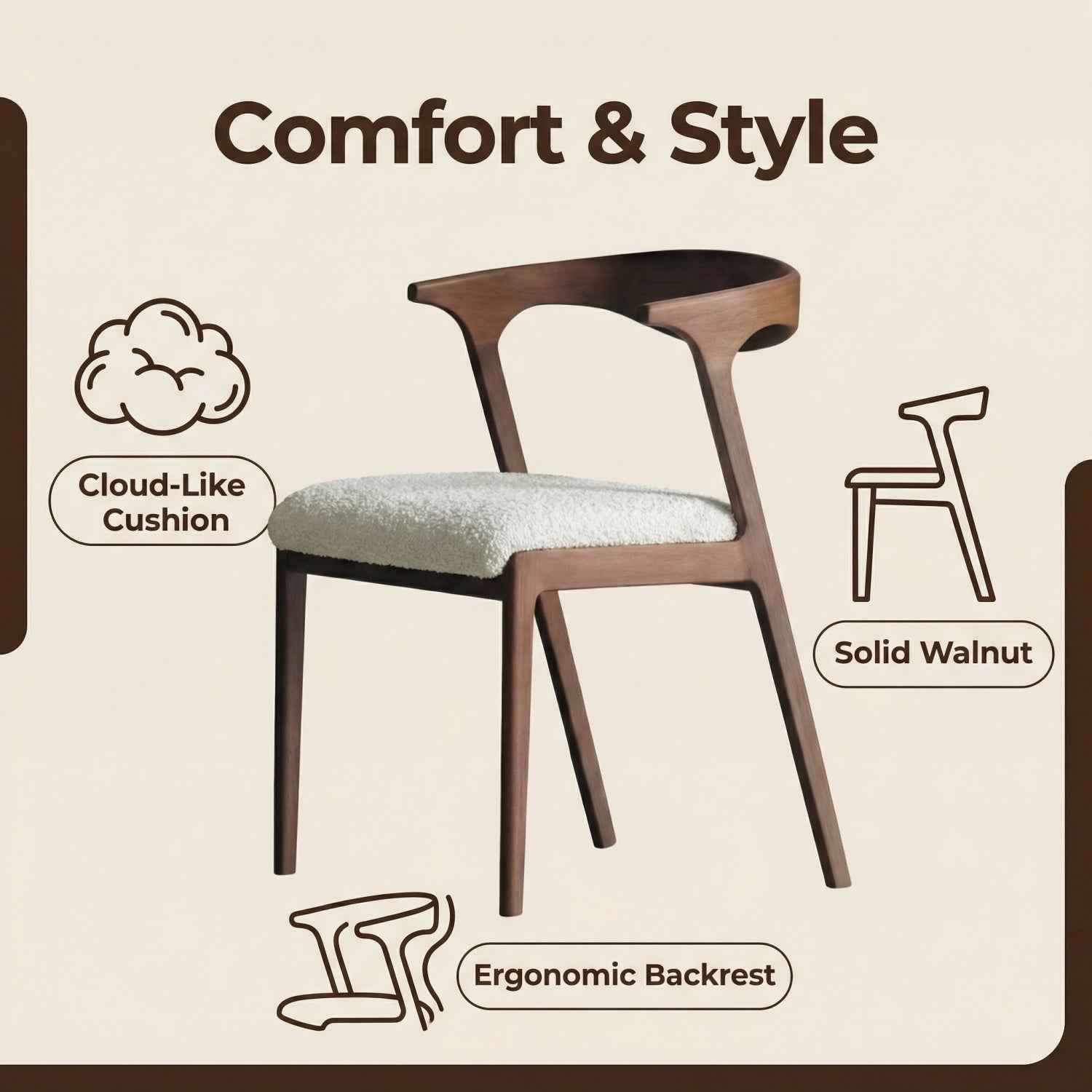 AAF Sherpa Chair Cream Natural Living UAE