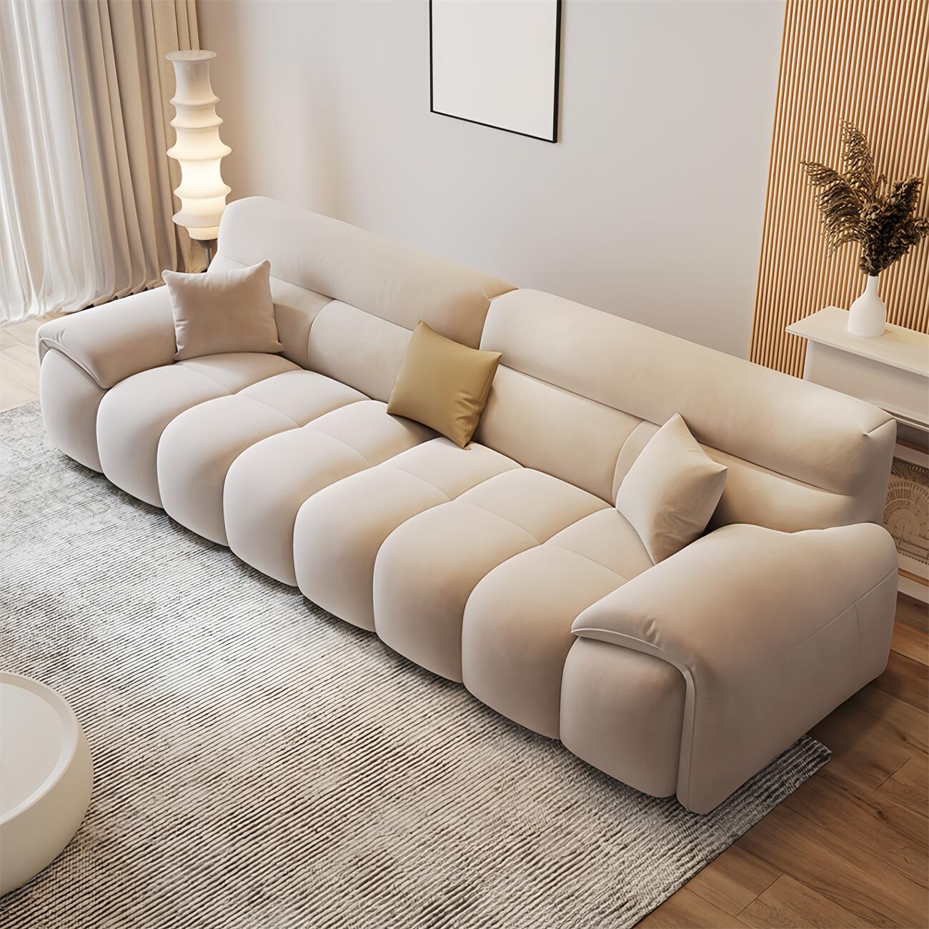 AAF FURNITURE Light Luxury Fabric Cloud Shaped Sofa set for Livingroom