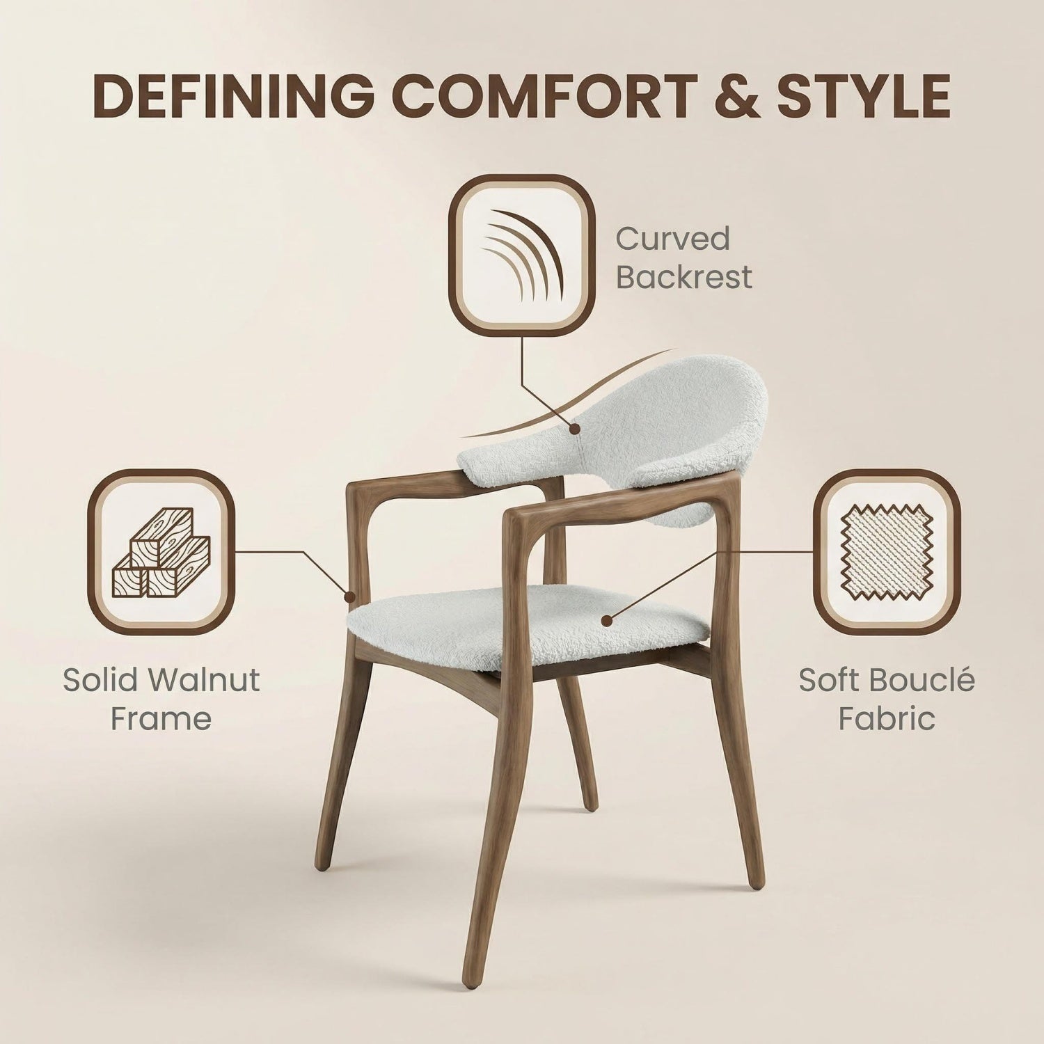 AAF Draped Sherpa Chair Cream Sculptural UAE