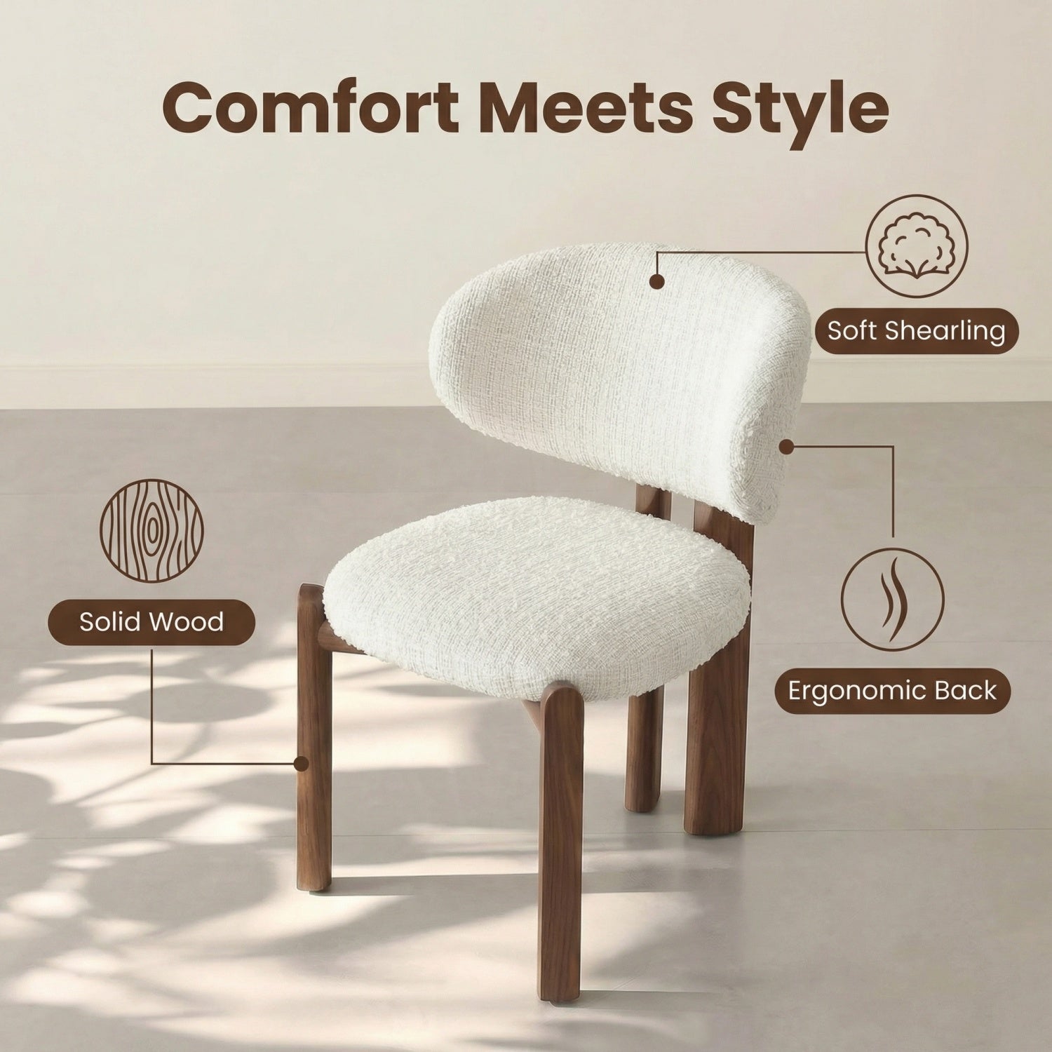 AAF S-Curve Sherpa Chair Cream Sculptural UAE
