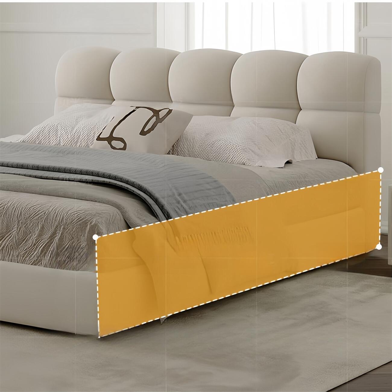 AAF Furniture Bed Frame Modern Velvet King Queen Size for bedroom Without Mattress