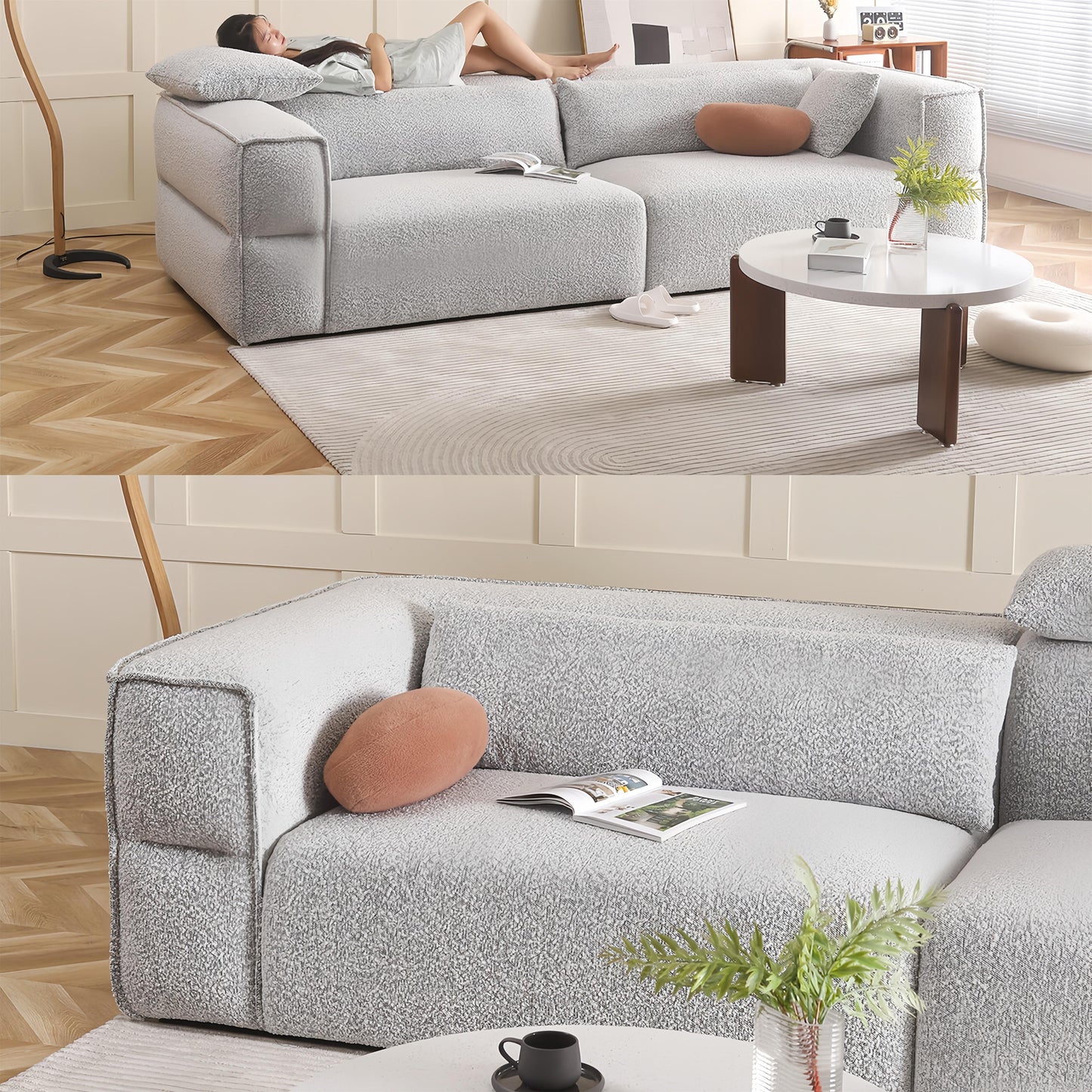 AAF Furniture Fleece Fabric Overstuffed Multifunction Sofa set for Livingroom Office