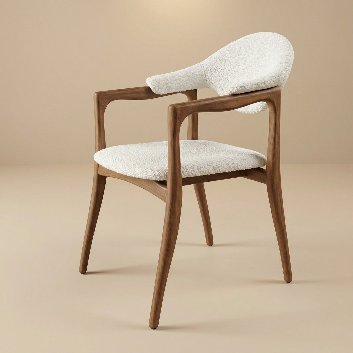 AAF Draped Sherpa Chair Cream Sculptural UAE