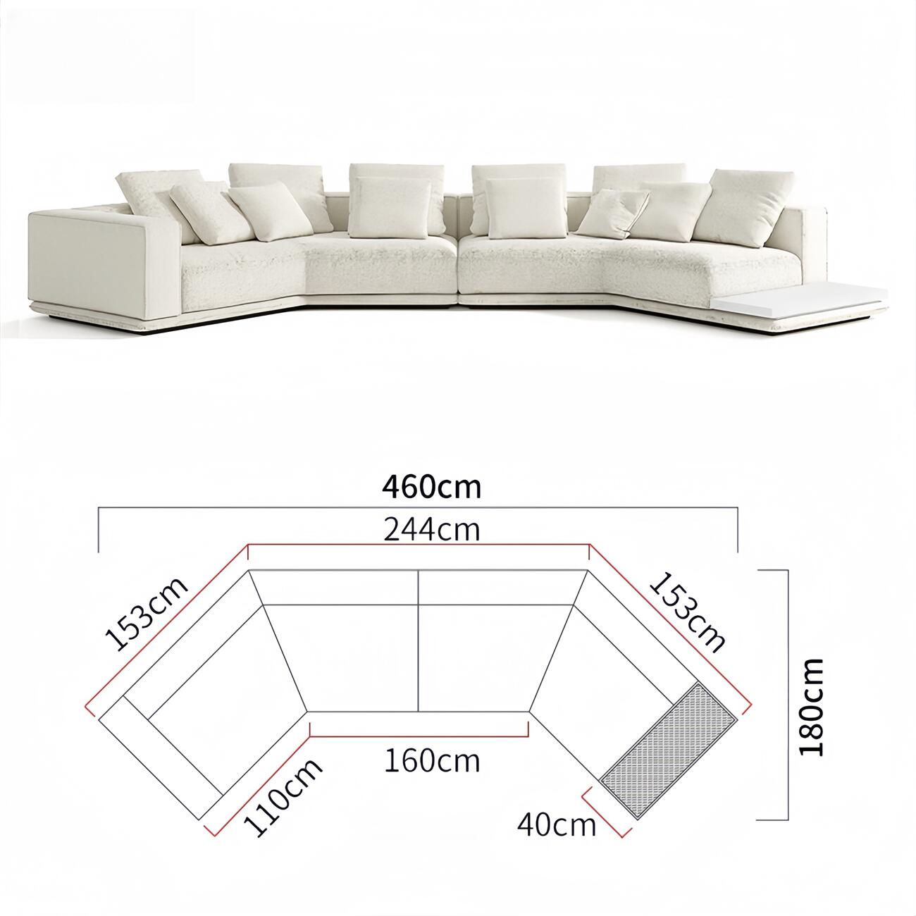 AAF Furniture Light Luxury Linen Cotton  Fabric Cloud Shaped Sofa set for Livingroom