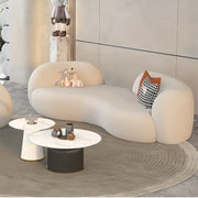 AAF Furniture Sofa: Fleece Fabric Overstuffed Multifunction Arc-shaped Sofa set for Livingroom Offic