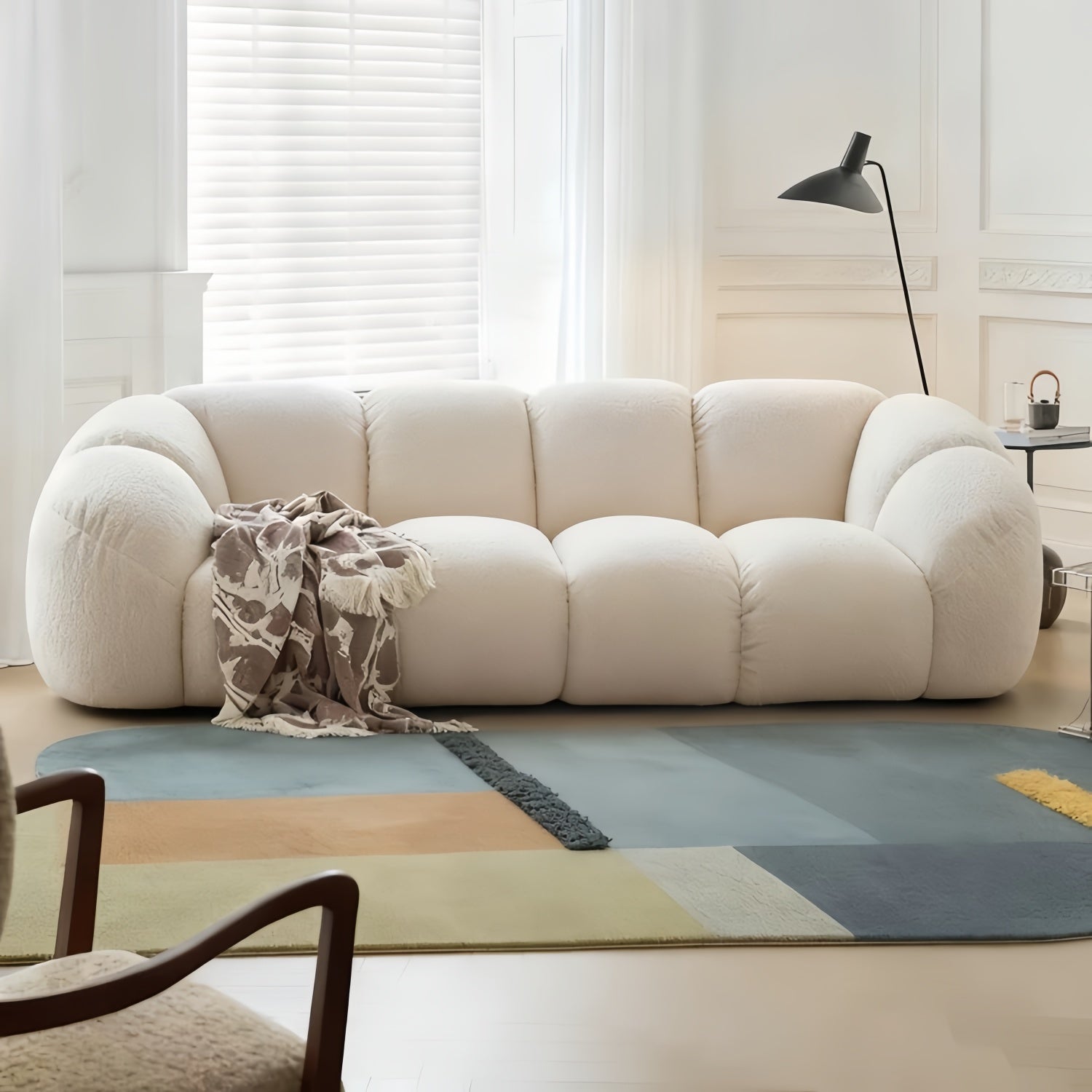 AAF Furniture Cloud Straight Sofa Set Off-White 2-4 Seats for Living Room