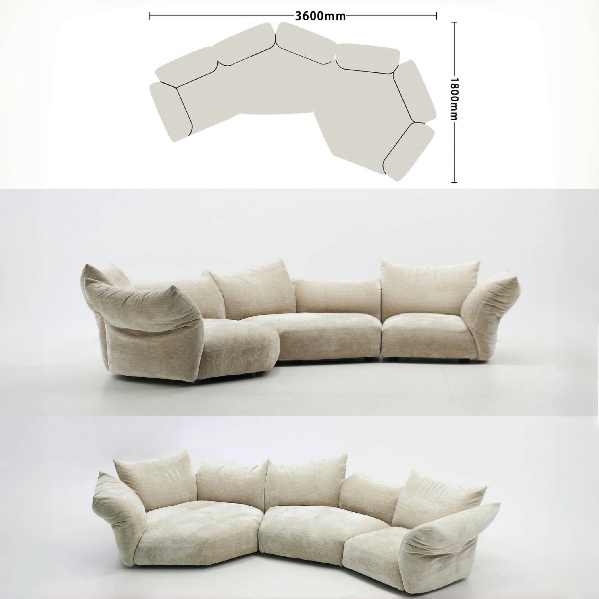 AAF Furniture Fleece Fabric Overstuffed Multifunction Flower Shape Sofa  for Livingroom Office