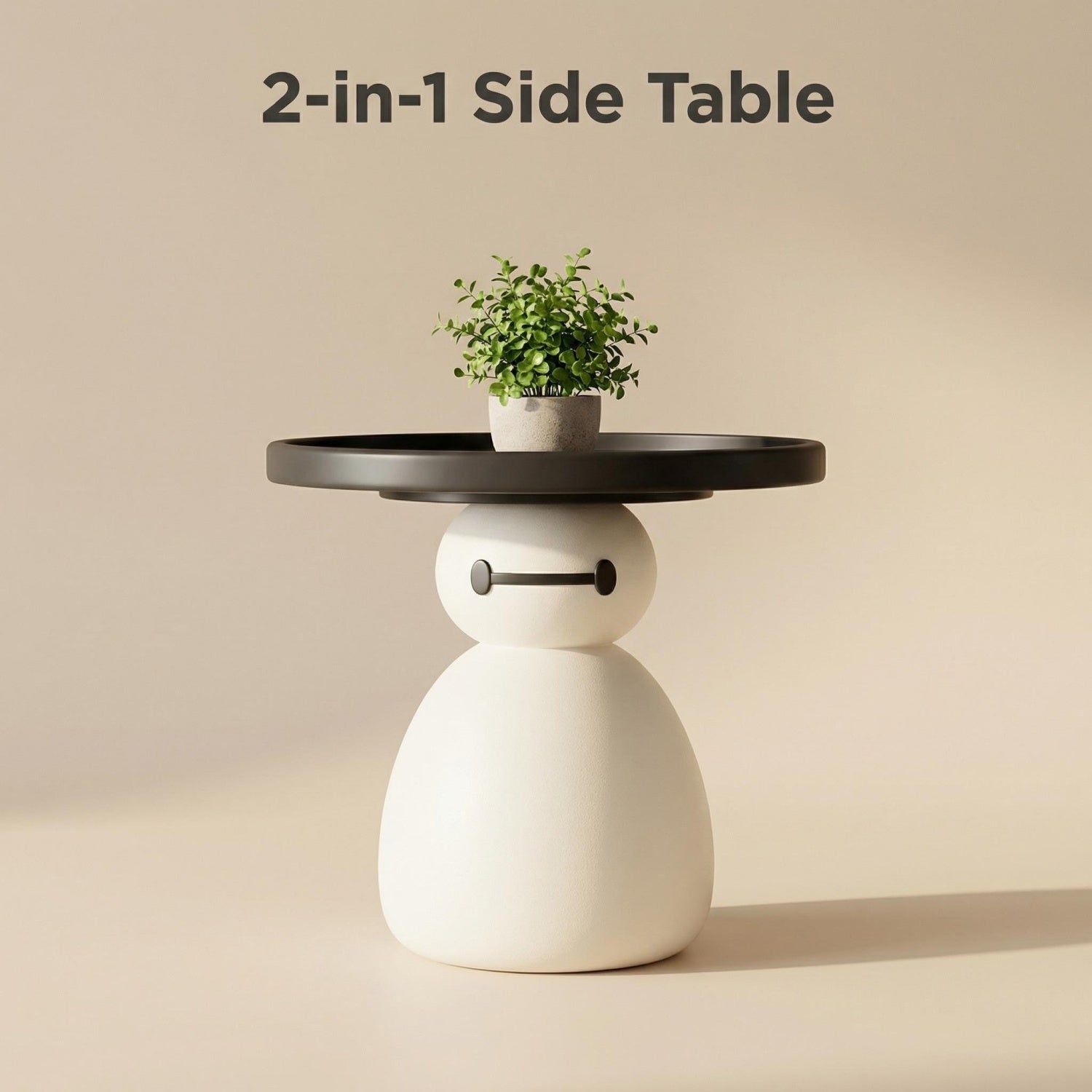 AAF Furniture Snowman Coffee Table Set White Black 2-Piece Drawer UAE