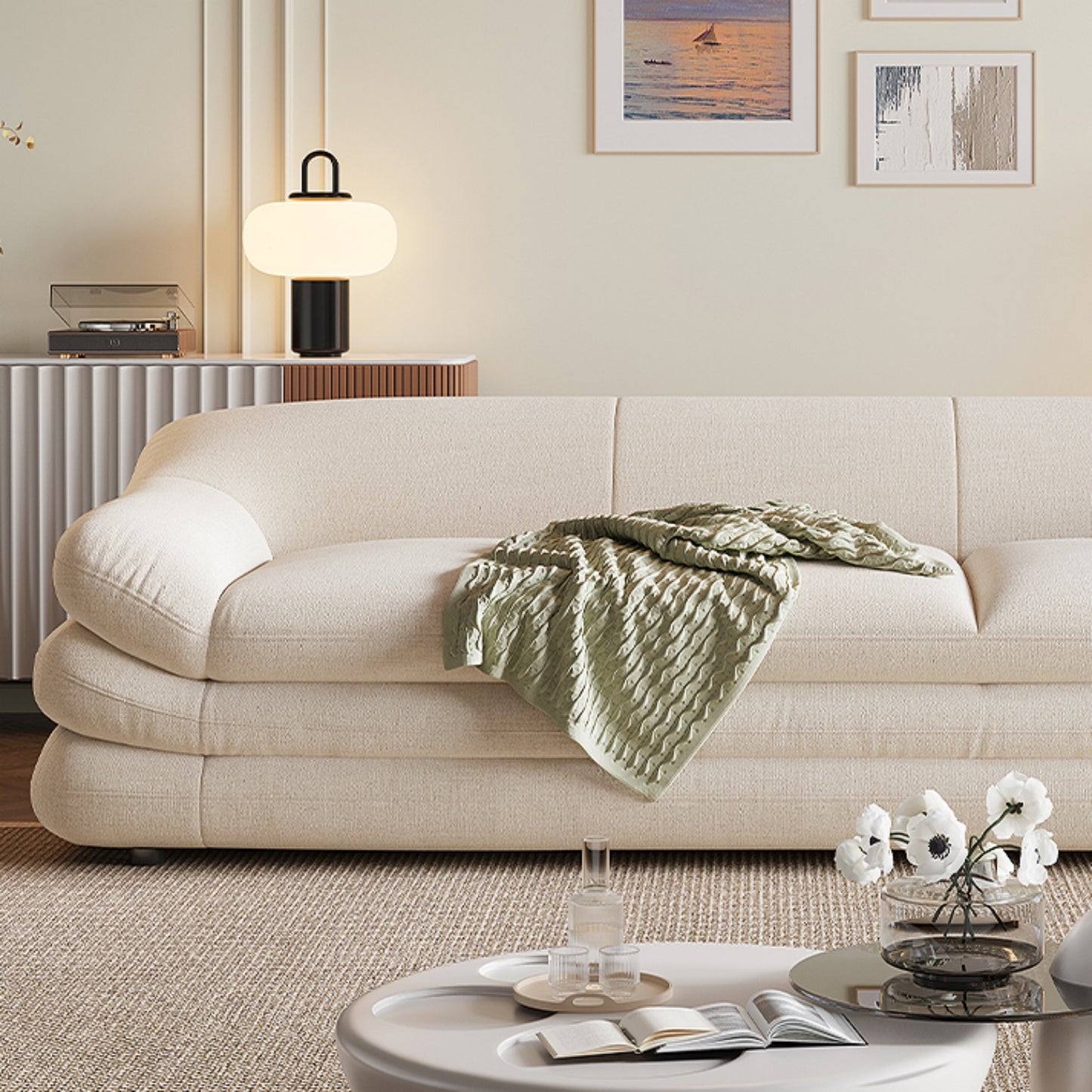 AAF Furniture Fleece Fabric Overstuffed Multifunction  Sofa  for Livingroom Office
