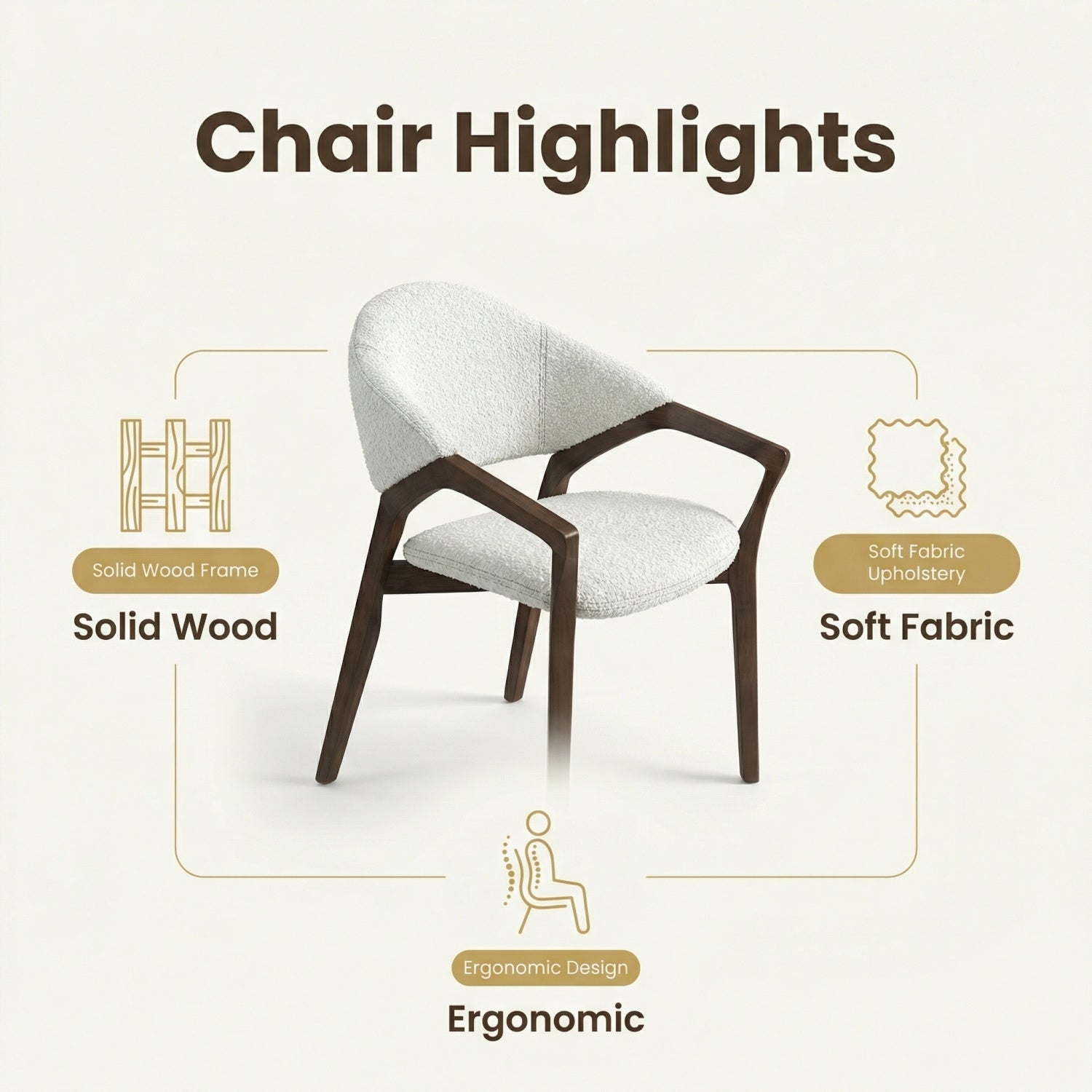 AAF Arc Sherpa Chair White Artistic UAE