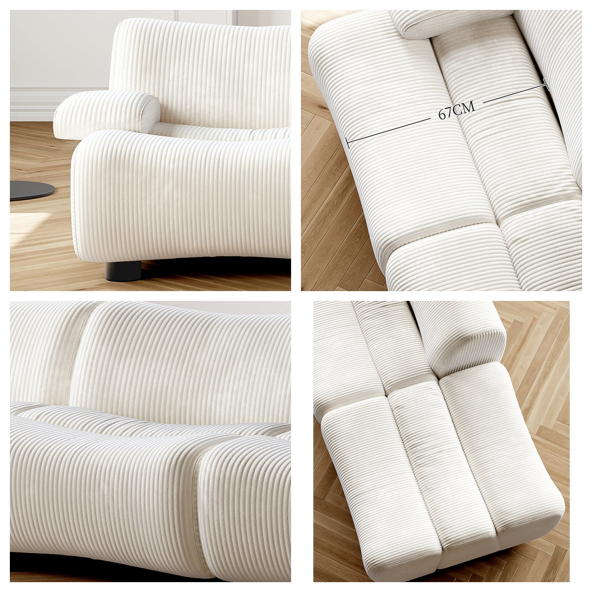 AAF FURNITURE Light Luxury Fabric Cloud Shaped Sofa set for Livingroom