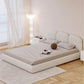 AAF Furniture Light Luxury Fleece Fabric Wrap Bed Frame for Bedroom Without Mattress