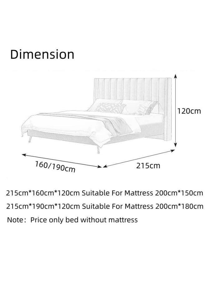 AAF Furniture Bed Frame Modern Velvet King Queen Size for bedroom Without Mattress