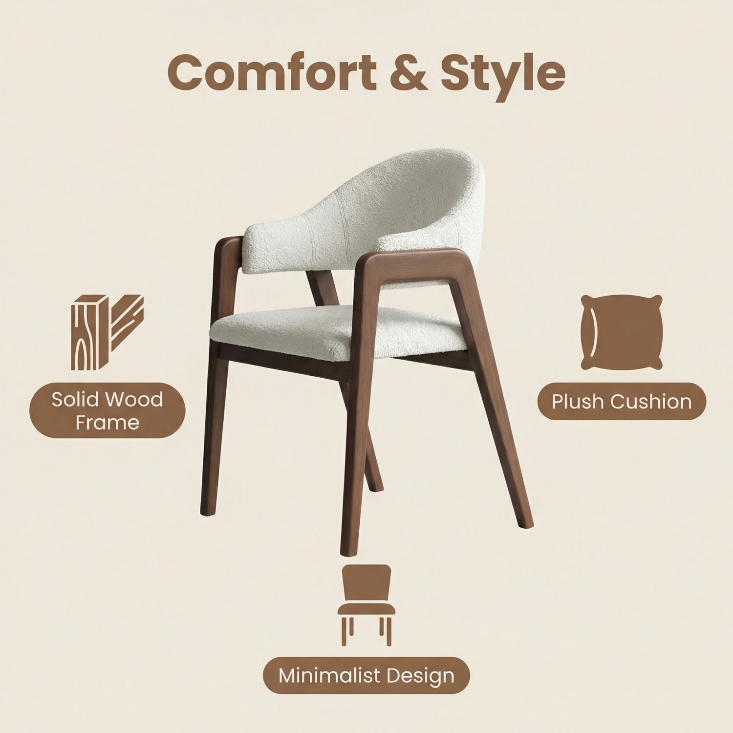 AAF Sherpa Chair Cream Golden Combo UAE