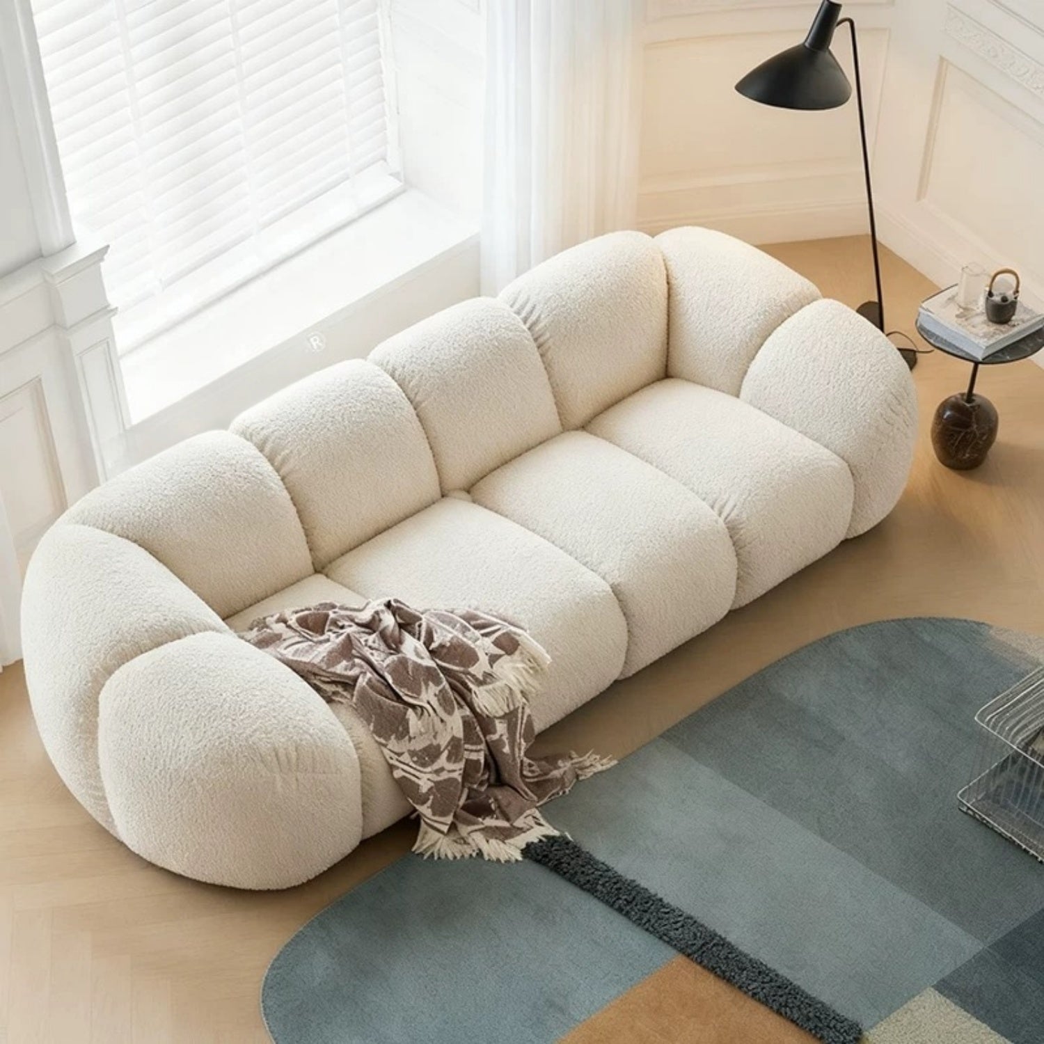 AAF Furniture Cloud Straight Sofa Set Off-White 2-4 Seats for Living Room