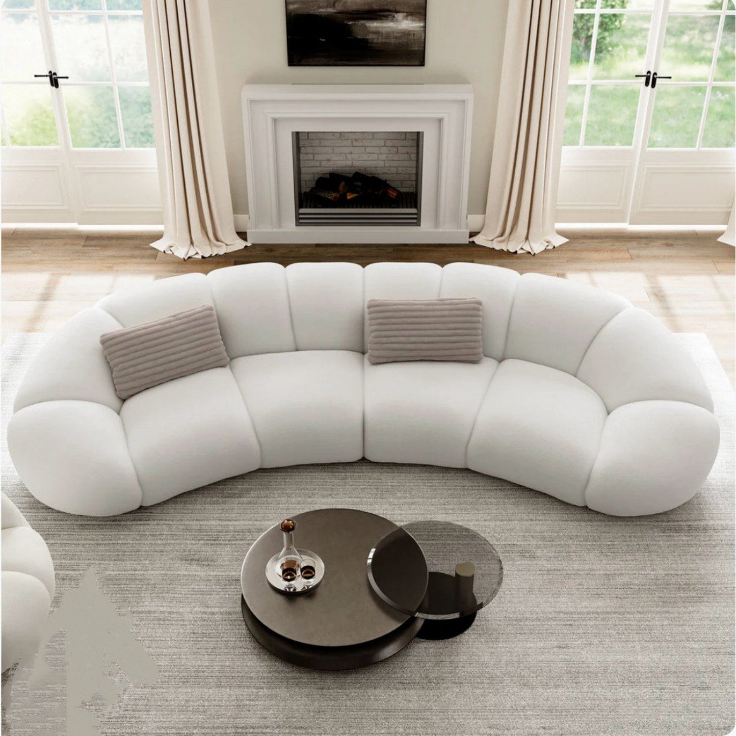 AAF Furniture Cloud Straight Sofa Set Off-White Complete 1-4 Seats for Living Room