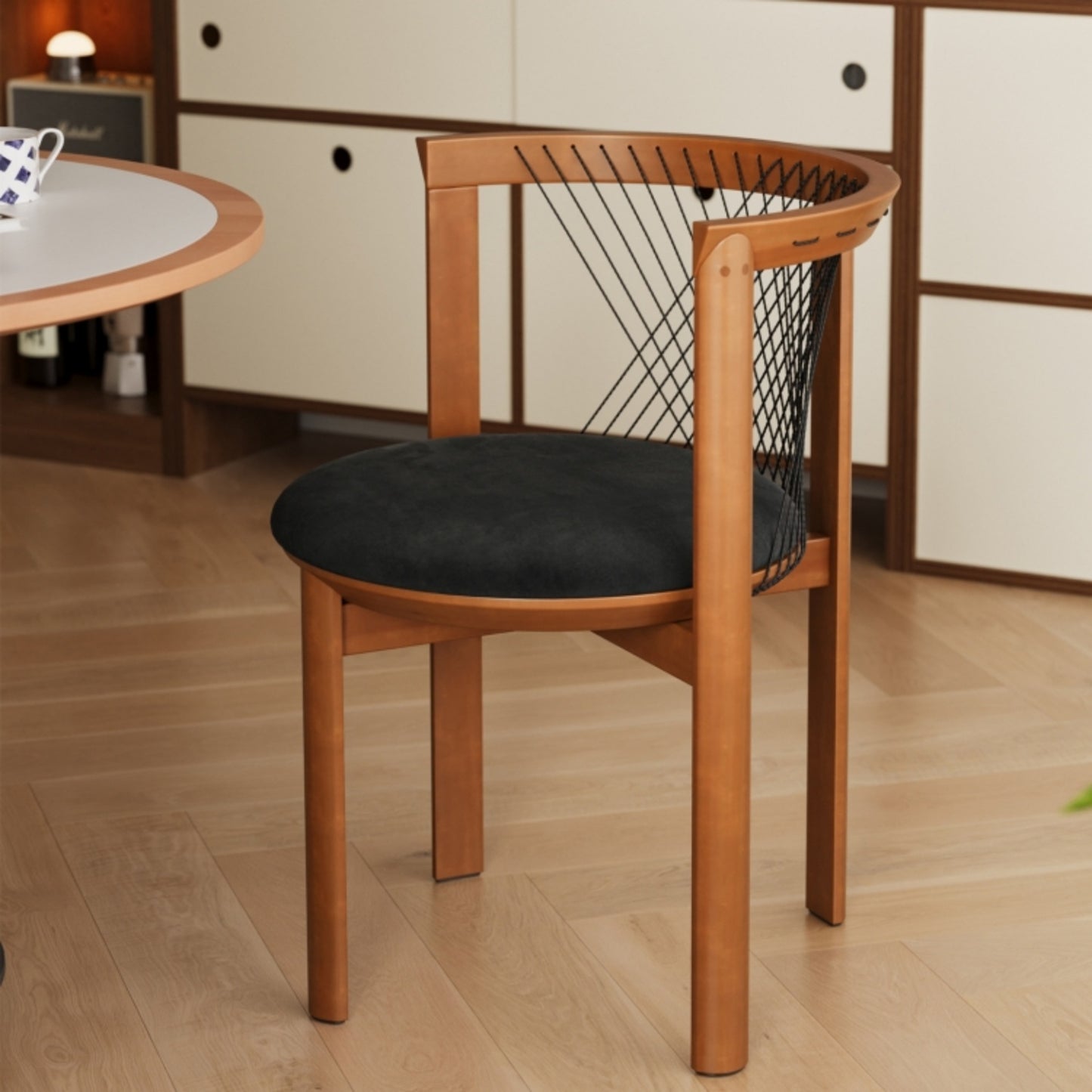 AAF Furniture Luxury Harp Shaped Armchair for Living Room Dining Room