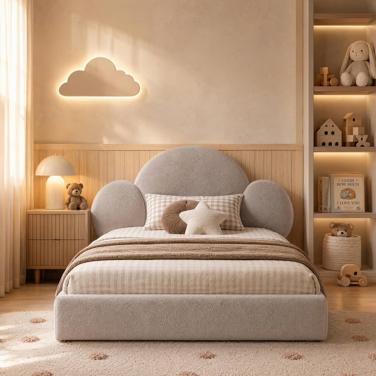 AAF Cloud Boucle Kids Bed Frame Grey