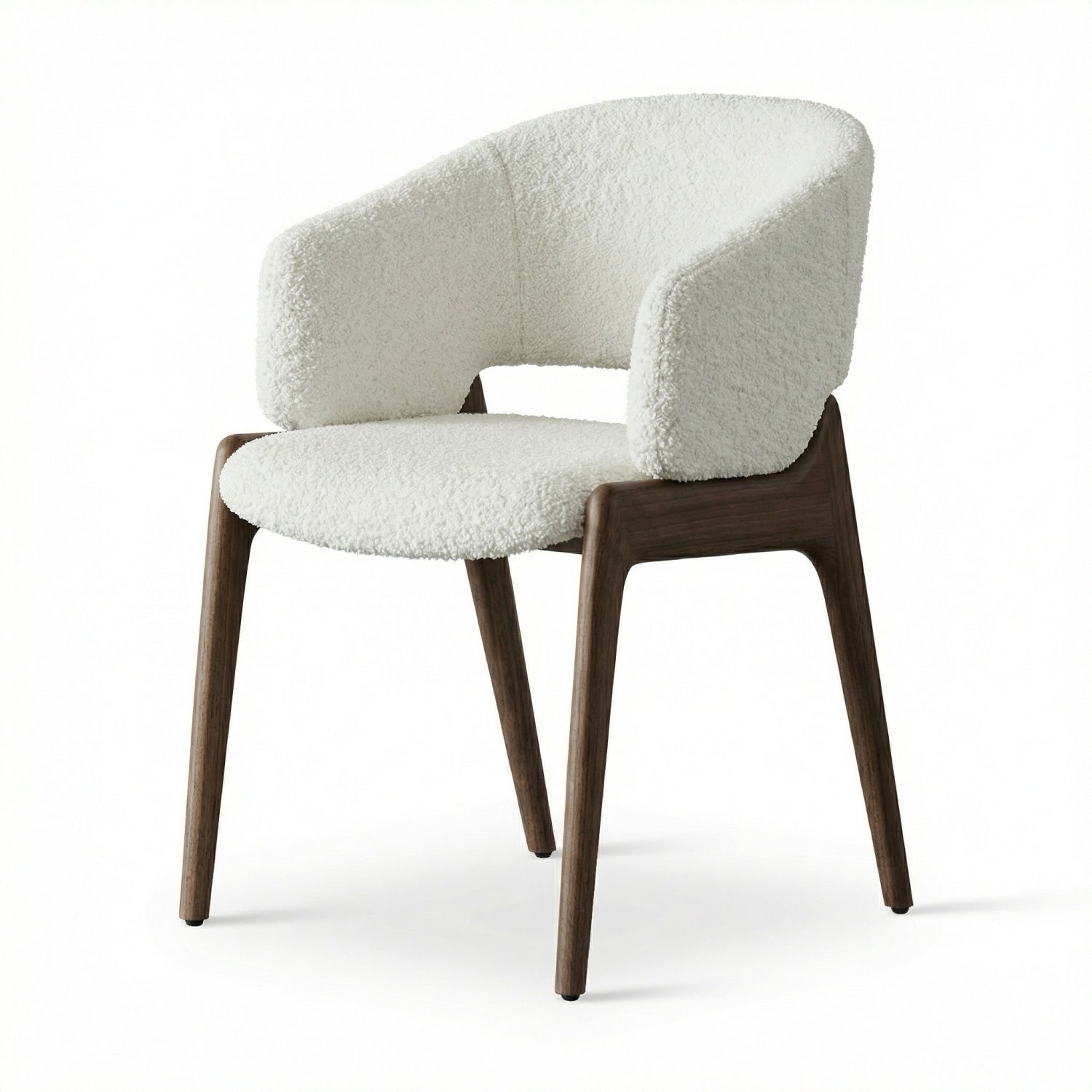 AAF White Sherpa Chair Walnut Minimalist UAE