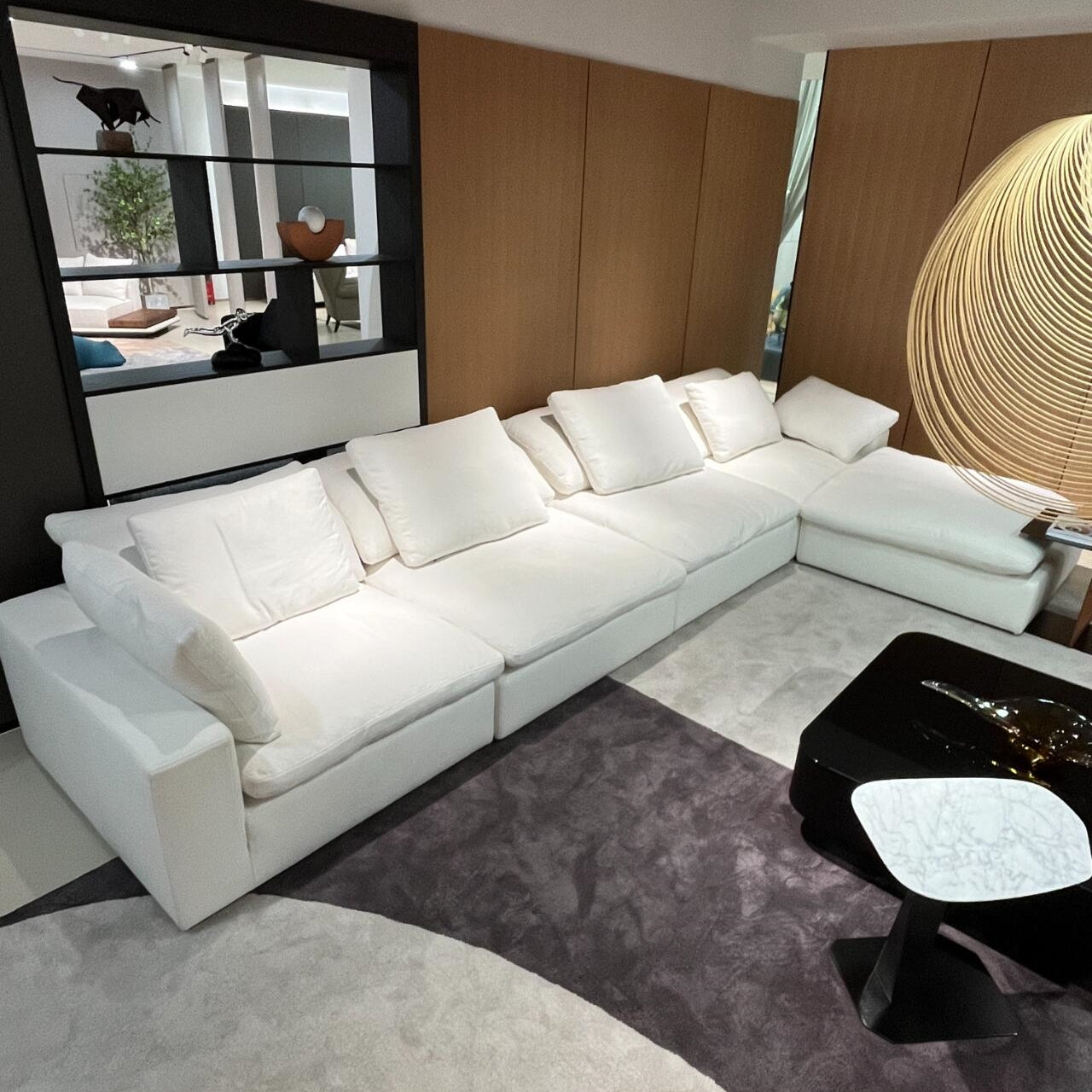 AAF Furniture Light Luxury Linen Cotton  Fabric Cloud Shaped Sofa set for Livingroom