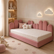 AAF Pink Boucle Arch Panel Kids Bed Frame