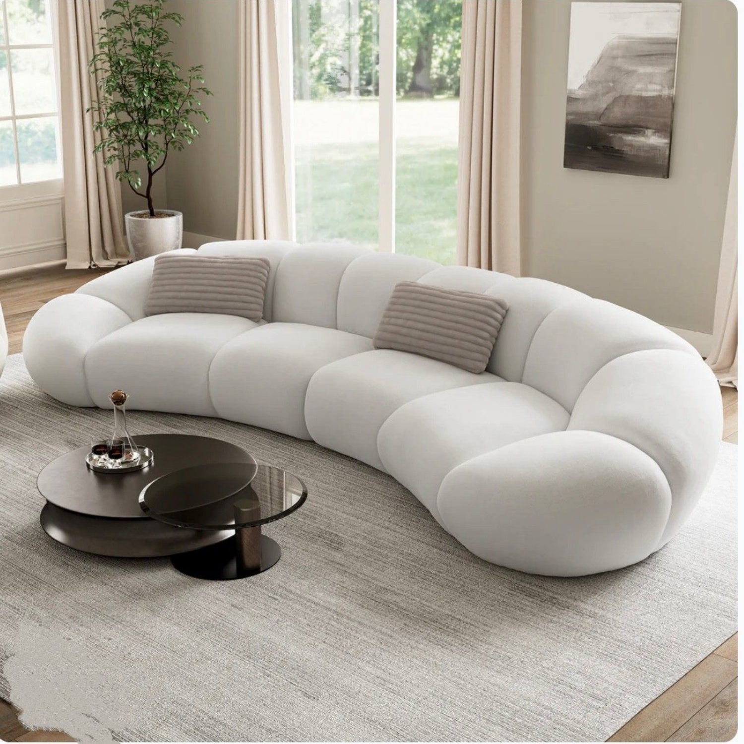 AAF Furniture Cloud Straight Sofa Set Off-White Complete 1-4 Seats for Living Room