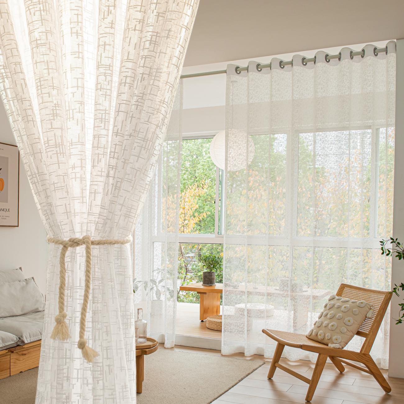 2 Panels Sheer Color Chiffon Tulle Light Window Textile Curtains Drapes for Bedroom Livingroom