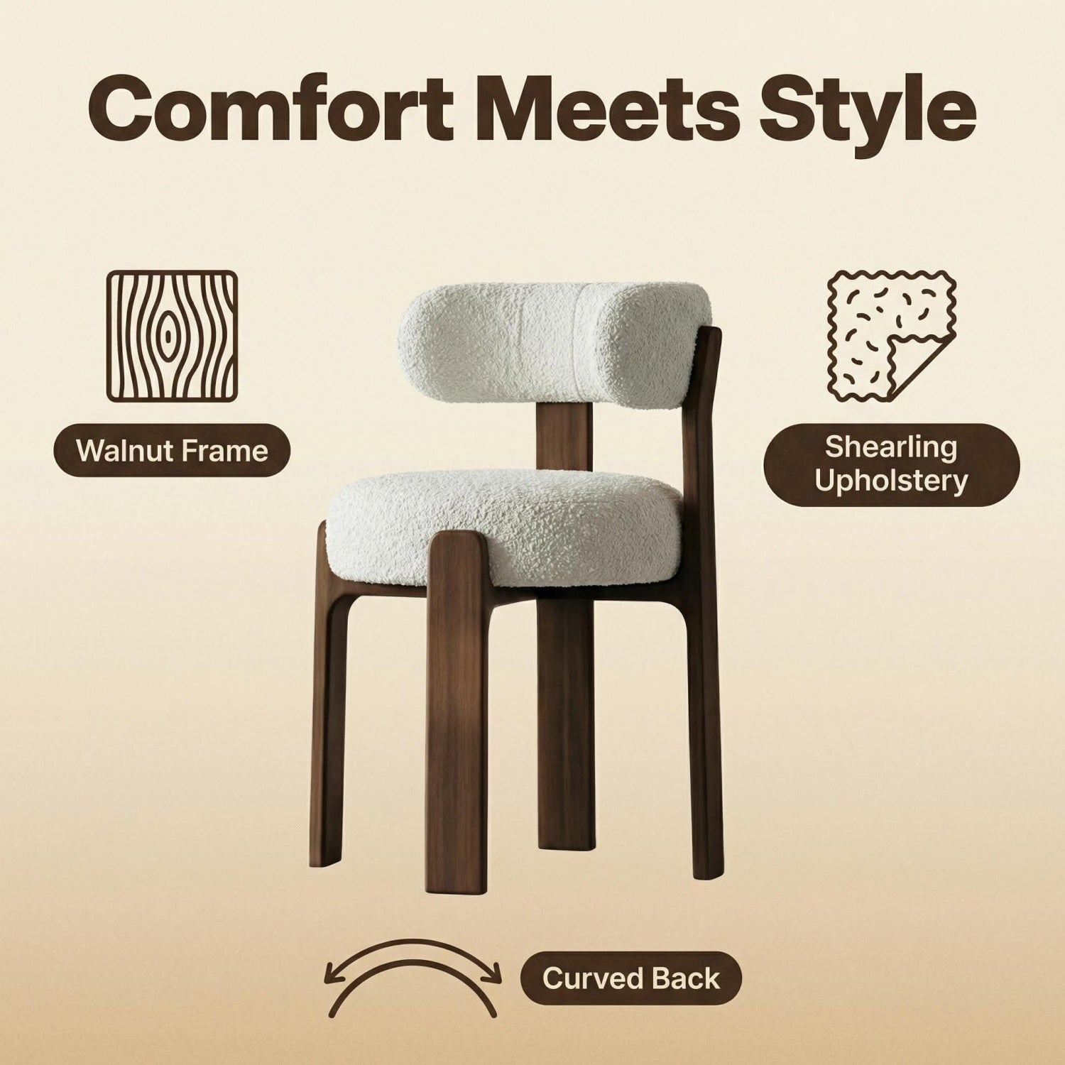 AAF Sherpa Chair Cream Versatile Living UAE