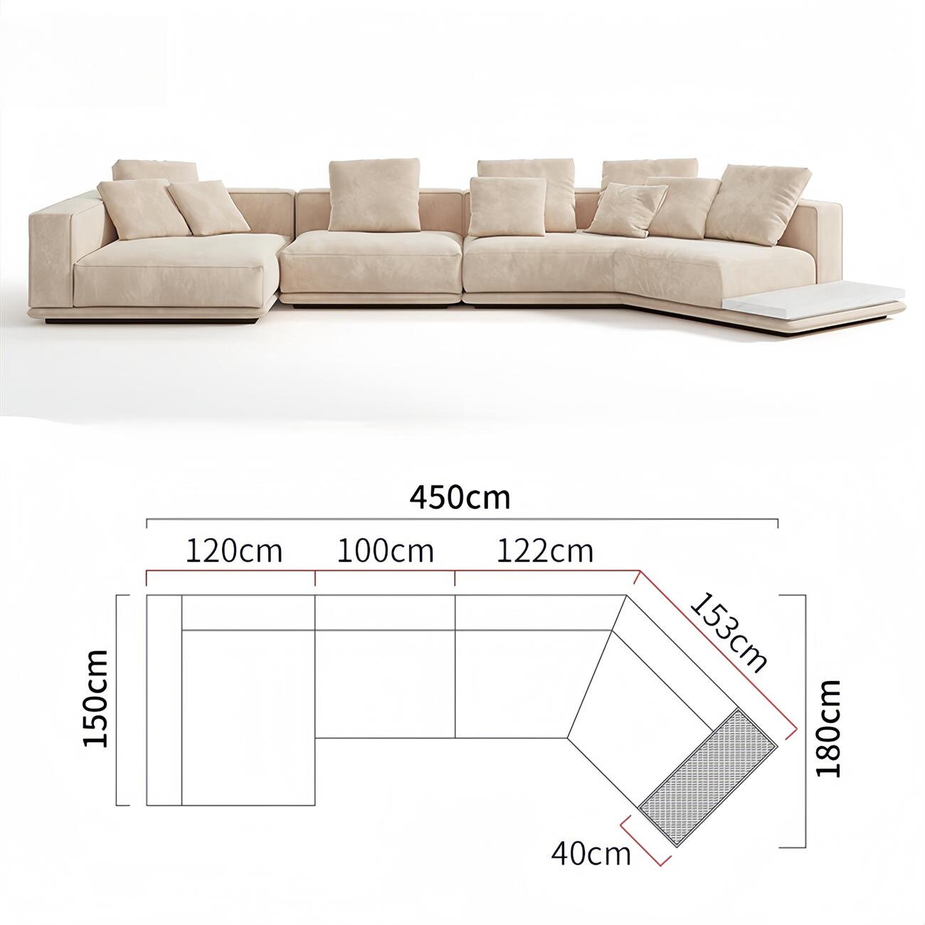 AAF Furniture Light Luxury Linen Cotton  Fabric Cloud Shaped Sofa set for Livingroom