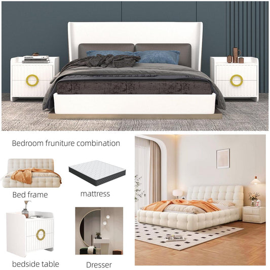 AAF Furniture Bedroom Furniture Bed Frame with Mattress Bedside table Dresser