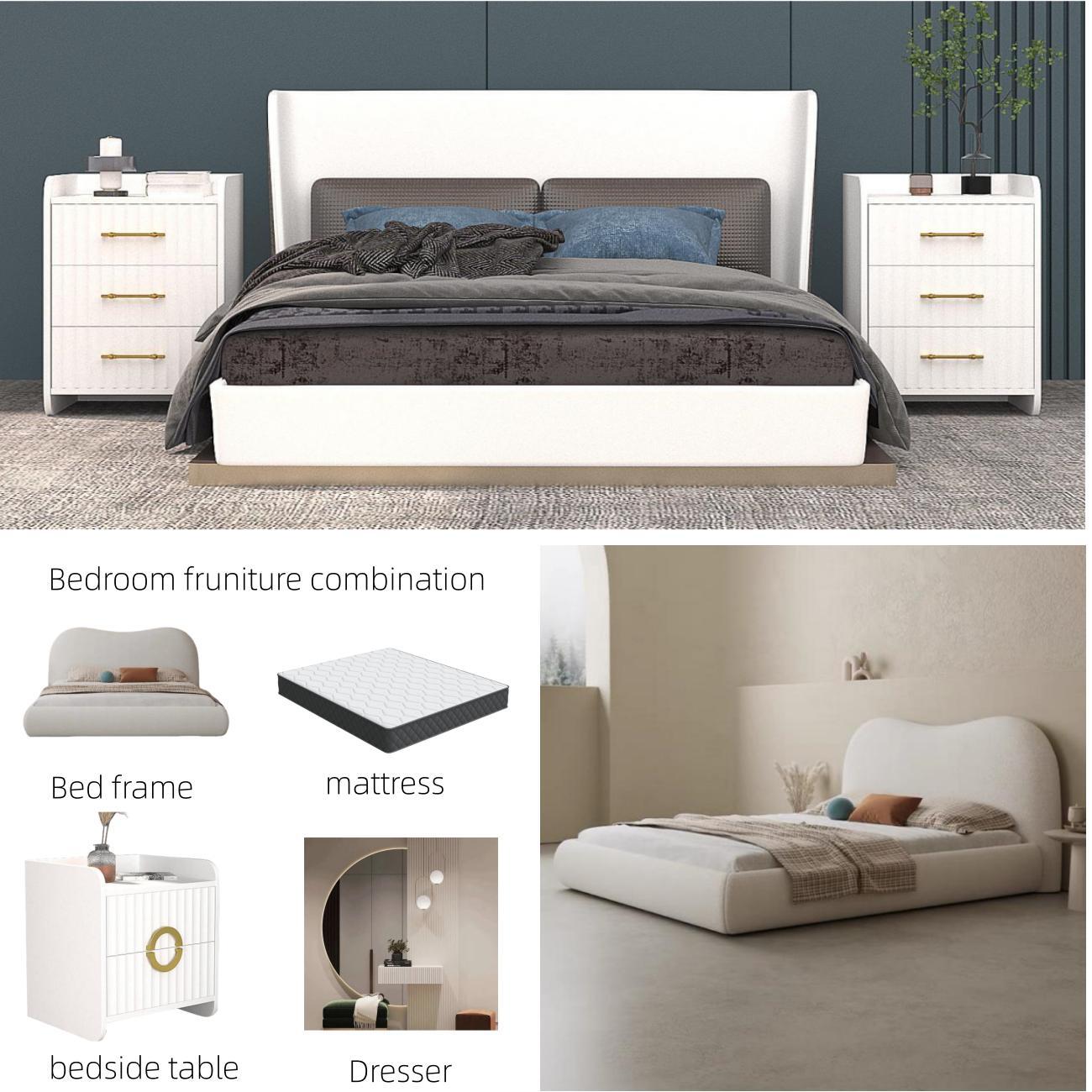 AAF Furniture Bed: Bedroom Furniture Bed Frame with Mattress Bedside table Dresser in Dubai showroom