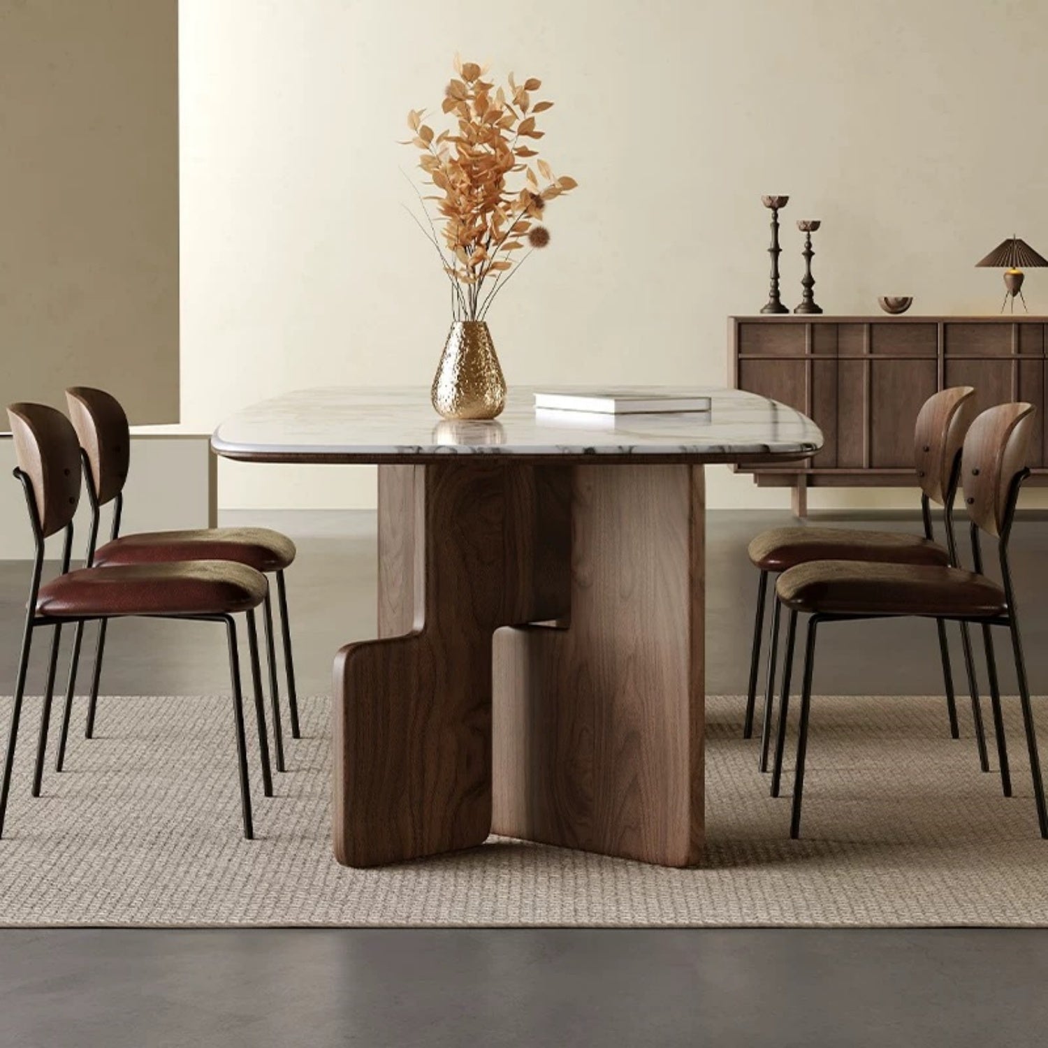 AAF FURNITURE Elegant Dining Table for Modern Dining Room Without Chairs