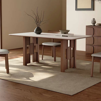 AAF Modern Geometric Solid Wood Dining Table