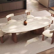 AAF Organic Oval Stone‑Top Dining Table