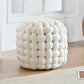 AAF Furniture Plush Round Woven  Accent Stool for Living Room