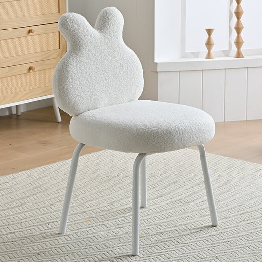 AAF Furniture Plush White Rabbit Shaped Accent Armchair for Living Room