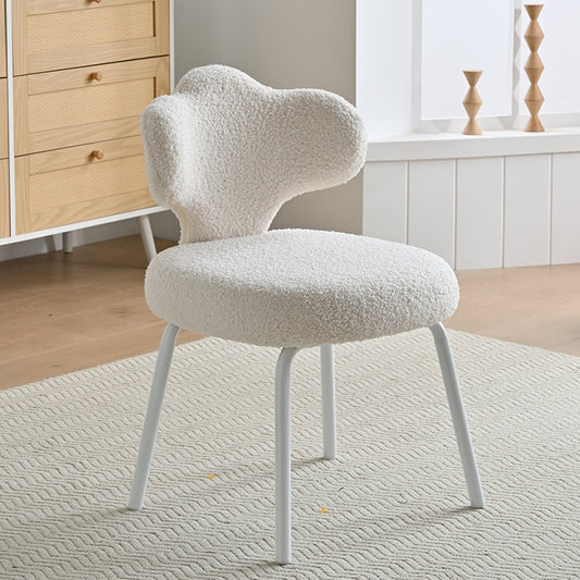 AAF Furniture Plush White Fishtail Shaped Accent Armchair for Living Room