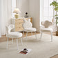 AAF Furniture Plush White Fishtail Shaped Accent Armchair for Living Room