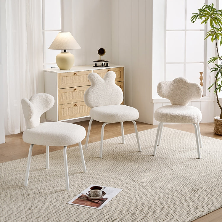AAF Furniture Plush White Fishtail Shaped Accent Armchair for Living Room
