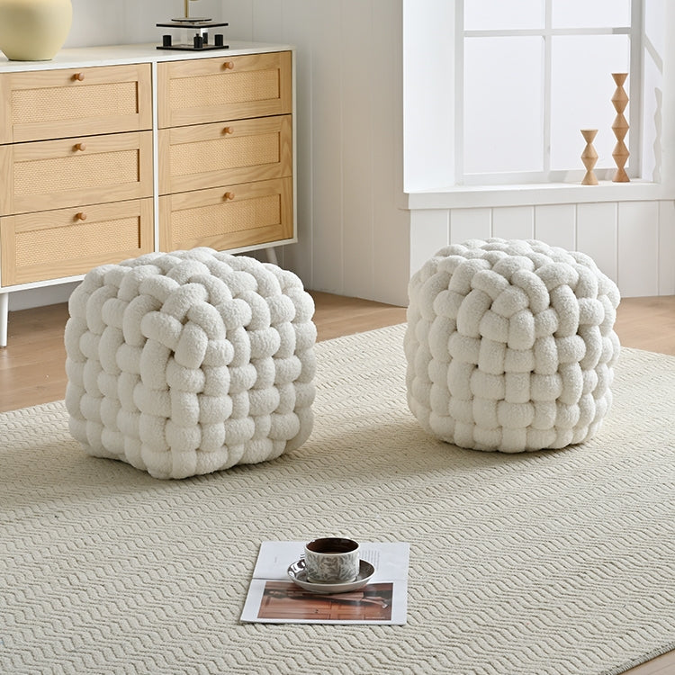 AAF Furniture Plush Rubik's Cube Accent Stool for Living Room