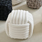 AAF Furniture Plush Weaving Square Shaped Accent Stool for Living Room