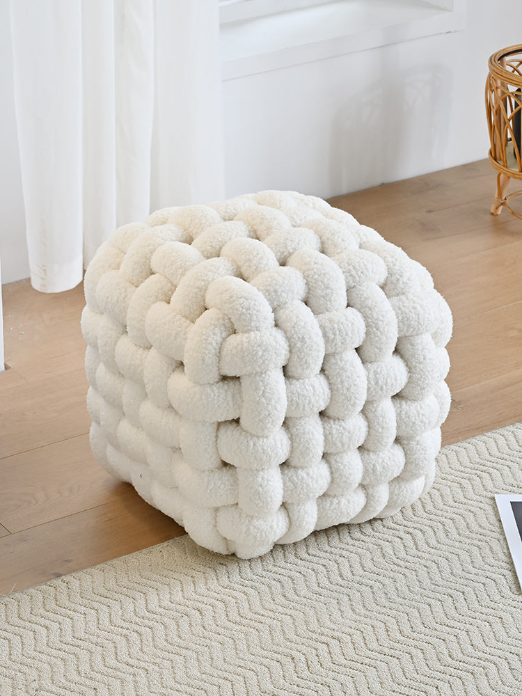 AAF Furniture Plush Rubik's Cube Accent Stool for Living Room