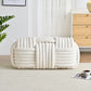 AAF Furniture Plush Weaving Square Shaped Accent Stool for Living Room