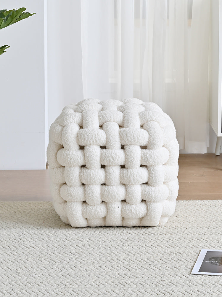 AAF Furniture Plush Rubik's Cube Accent Stool for Living Room