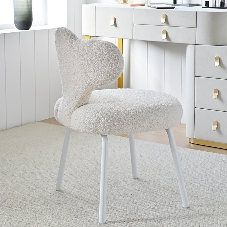 AAF Furniture Plush White Fishtail Shaped Accent Armchair for Living Room